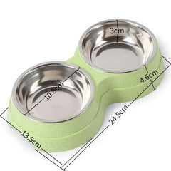 Double Pet Bowls Dog Food Water Feeder Stainless Steel Pet Drinking Dish Feeder Cat Puppy Feeding Supplies Small Dog Accessories